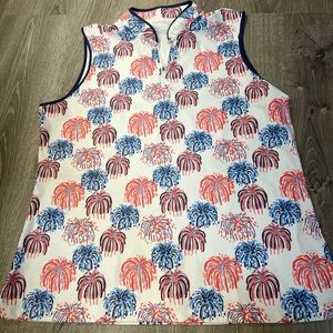 Smith & Quinn Sleeveless Golf Blouse Tank Top XXL Shirt 1/4 Zip Polo